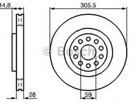 Disc frana LANCIA THESIS (841AX) - BOSCH 0 986 478 963