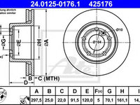 Disc frana LAND ROVER DISCOVERY II (LJ, LT) (1998 - 2004) ATE 24.0125-0176.1 piesa NOUA