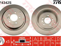 Disc frana LAND ROVER DISCOVERY IV (LA) (2009 - 2020) TRW DF4342S