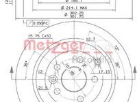 Disc frana LAND ROVER LR2 (FA_) - METZGER 14926