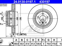 Disc frana LAND ROVER RANGE ROVER Mk III (LM) (2002 - 2012) ATE 24.0130-0197.1