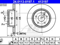 Disc frana LAND ROVER RANGE ROVER Mk III (LM) (2002 - 2012) ATE 24.0113-0197.1