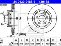 Disc frana LAND ROVER RANGE ROVER SPORT (LS) (2005 - 2013) ATE 24.0130-0188.1 piesa NOUA