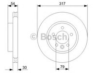 Disc frana LAND ROVER RANGE ROVER SPORT (LS) (2005 - 2013) Bosch 0 986 479 287