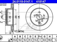 Disc frana LEXUS GS GRS19 UZS19 URS19 GWS19 ATE 24011801471