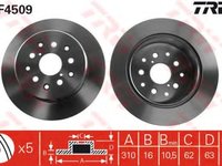 Disc frana LEXUS GS (UZS161, JZS160, UZS160) (1997 - 2005) TRW DF4509 piesa NOUA