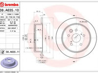 Disc frana LEXUS IS C (GSE2_) (2009 - 2016) BREMBO 08.A635.11 piesa NOUA