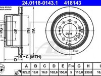 Disc frana LEXUS LX (UZJ100) (1997 - 2008) ATE 24.0118-0143.1 piesa NOUA