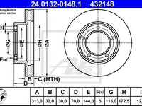 Disc frana LEXUS LX (UZJ100) (1997 - 2008) ATE 24.0132-0148.1 piesa NOUA