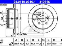 Disc frana LEXUS RX (MHU3, GSU3, MCU3) (2003 - 2008) ATE 24.0110-0316.1 piesa NOUA