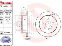 Disc frana LEXUS RX (MHU3, GSU3, MCU3) (2003 - 2008) BREMBO 08.A111.11 piesa NOUA