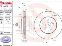 Disc frana LEXUS RX (MHU3, GSU3, MCU3) (2003 - 2008) BREMBO 09.A109.11 piesa NOUA