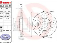 Disc frana MAZDA 3 Limuzina (BK) (1999 - 2009) BREMBO 09.9468.2X piesa NOUA