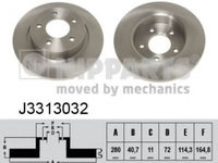 Disc frana MAZDA 3 limuzina (BL) (2008 - 2016) NIPPARTS J3313032