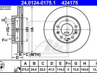 Disc frana MAZDA 323 S Mk VI (BJ) (1998 - 2004) ATE 24.0124-0175.1