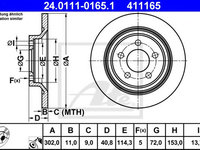 Disc frana MAZDA 5 (CR19) (2005 - 2020) ATE 24.0111-0165.1