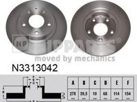 Disc frana MAZDA 6 combi (GJ, GH) (2012 - 2016) NIPPARTS N3313042