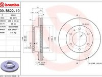 Disc frana MAZDA B-SERIE (UN) (1998 - 2006) BREMBO 09.B622.10 piesa NOUA