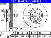 Disc frana MAZDA CX-7 (ER) (2006 - 2020) ATE 24.0128-0228.1