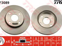 Disc frana MAZDA DEMIO (DW) (1996 - 2003) TRW DF3089 piesa NOUA