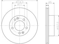 Disc frana MAZDA RX 7 Mk II (FC), MAZDA RX 7 II Cabriolet - HELLA PAGID 8DD 355 105-101