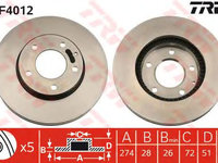 Disc frana MAZDA XEDOS 6 (CA) - OEM - TRW: DF4012 - Cod intern: W02224991 - LIVRARE DIN STOC in 24 ore!!!