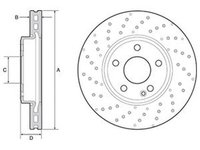 Disc frana MERCEDES-BENZ A-CLASS W176 DELPHI BG4657C