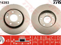 Disc frana MERCEDES-BENZ B-CLASS (W245) (2005 - 2011) TRW DF4393