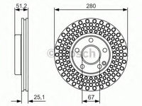 Disc frana MERCEDES-BENZ B-CLASS (W246, W242) (2011 - 2020) BOSCH 0 986 479 A00