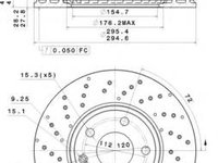 Disc frana MERCEDES-BENZ B-CLASS (W246, W242), MERCEDES-BENZ A-CLASS (W176), MERCEDES-BENZ CLA cupe (C117) - BREMBO 09.B436.51