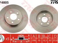 Disc frana MERCEDES-BENZ C-CLASS cupe (C205) (2015 - 2020) TRW DF4805