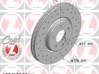 Disc frana MERCEDES-BENZ C-CLASS limuzina (W202), MERCEDES-BENZ E-CLASS limuzina (W210), MERCEDES-BENZ E-CLASS Break (S210) - ZIMMERMANN 400.1436.52