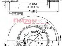 Disc frana MERCEDES-BENZ C-CLASS limuzina (W202), MERCEDES-BENZ E-CLASS limuzina (W210), MERCEDES-BENZ E-CLASS Break (S210) - METZGER 14849 V