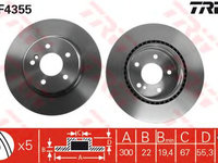 Disc frana MERCEDES-BENZ C-CLASS Sportscoupe (CL203) - OEM - TRW: DF4355 - Cod intern: W02211520 - LIVRARE DIN STOC in 24 ore!!!