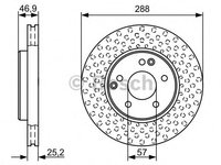 Disc frana MERCEDES-BENZ C-CLASS (W202) - OEM - BOSCH: 0986478624|0 986 478 624 - Cod intern: W02651612 - LIVRARE DIN STOC in 24 ore!!!