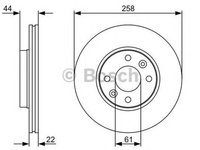 Disc frana MERCEDES-BENZ CITAN caroserie 415 BOSCH 0986479556