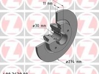 Disc frana MERCEDES-BENZ CITAN Dualiner (415), MERCEDES-BENZ CITAN Panel Van (415), MERCEDES-BENZ CITAN Tila-Auto (415) - ZIMMERMANN 400.3638.00