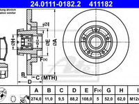 Disc frana MERCEDES-BENZ CITAN Panel Van (415) (2012 - 2020) ATE 24.0111-0182.2