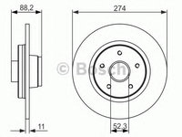 Disc frana MERCEDES-BENZ CITAN Panel Van (415) (2012 - 2016) BOSCH 0 986 479 695