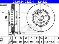 Disc frana MERCEDES-BENZ CITAN Panel Van (415) (2012 - 2020) ATE 24.0124-0222.1