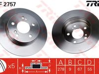 Disc frana MERCEDES-BENZ CLC-CLASS (CL203) - OEM - TRW: DF2757 - Cod intern: W02203205 - LIVRARE DIN STOC in 24 ore!!!