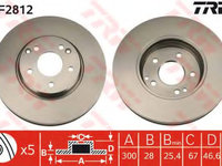 Disc frana MERCEDES-BENZ CLK (C208) (1997 - 2002) TRW DF2812