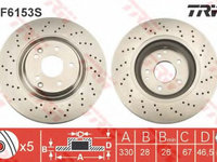 Disc frana MERCEDES-BENZ CLK Cabriolet (A209) (2003 - 2010) TRW DF6153S