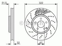 Disc frana MERCEDES-BENZ CLS Shooting Brake X218 BOSCH 0986479720