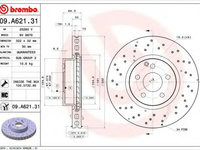 Disc frana MERCEDES-BENZ E-CLASS cupe (C207) (2009 - 2020) BREMBO 09.A621.31