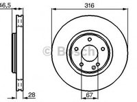 Disc frana MERCEDES-BENZ E-CLASS W210 BOSCH 0986478625