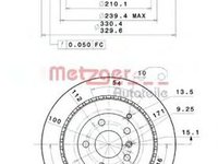 Disc frana MERCEDES-BENZ GL-CLASS X164 METZGER 61031.1