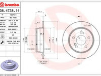 Disc frana MERCEDES-BENZ limuzina (W124) (1984 - 1993) BREMBO 08.4738.14