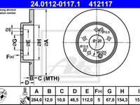 Disc frana MERCEDES-BENZ limuzina (W124) (1984 - 1993) ATE 24.0112-0117.1