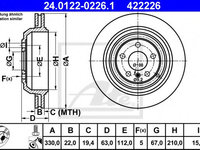 Disc frana MERCEDES-BENZ M-CLASS (W164) (2005 - 2020) ATE 24.0122-0226.1